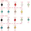 Novos Acessórios de Pingente Único e Duplo em Cobre Puro em Forma de Diamante Vidro de Cor Sólida DIY Colar Artesanal Pulseira Feminina Materiais para Roupas