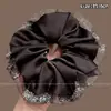 Scrunchie de rede colorido e oversized com alta elasticidade e alto apelo estético, acessório de cabelo multicamadas estilo francês