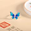 Producto Humano Plata Plata Pura 9999 Esmalte de Plata Mariposa Anillo Apilable Ins Diseño Nicho Moda Elegante