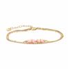 Pulsera AMZ de mano impermeable y que no se decolora de oro de 18 quilates, cilíndrica, de piedra natural, exquisita, de alta gama, de doble capa, de acero inoxidable para mujer
