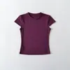 Camiseta Básica Lisa Retro 2026 Base Top Cuello Redondo Manga Corta para Mujer Verano Elástica Ajustada Hombro Normal