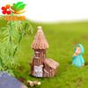 Adornos pequeños para casa tronco césped peludo pastoral casa castillo de madera retro decoración de fondo manualidades caseras creativas regalos