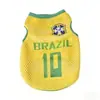 26 Copa Mundial Canina Ropa para Mascotas Uniforme de Fútbol Malla Transpirable Chaleco Ropa para Mascotas Estilo Primavera y Verano Lindo Estilo Deportivo