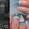 FULL BEAUTY Nueva Placa de Estampado para Uñas Transfronteriza con Diseños de Puntos, Estilo Francés, Estrellas y Hojas de Arce