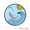 Parches bordados de ballena de color de dibujos animados del fabricante en stock, pegatinas para bricolaje con adhesivo, lavables, pegatinas para tela de ropa