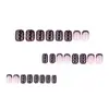 Manicura Borgoña Otoño e Invierno Uñas Portátiles Venta Cruzada Más Vendida Piezas de Uñas con Lunares Blancos Uñas Cuadradas Cortas Uñas Postizas