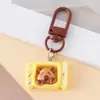 Brinquedo de Comida Chaveiro Capivara Maçã Hambúrguer Doce Acessórios de Resina Corrente para Pendurar na Bolsa da Menina Acessórios de Chaveiro