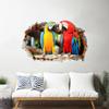 Paredes Rachadas casal de papagaios piso de shopping adesivos sala de estar quarto fundo adesivos decorativos transfronteiriço AliExpress geração