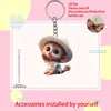 Produto Novo Transfronteiriço Chapéu Branco Plano 2D Macaco Pequeno Pingente Chaveiro Decoração de Carro Item Padrão Desenho Animado África