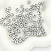 6*6 Letras Inglesas Acrílicas Cuentas Cuadradas de Plata Antigua Cuentas Sueltas Cadena para Teléfono Móvil Kit de Materiales para DIY Pulsera Accesorios para Collar