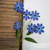 Diseño de Escena de Boda con Flores Artificiales Azules, Arreglo de Piso con Flores Falsas, Phalaenopsis, Tulipanes, Arreglo Floral Decorativo Suave