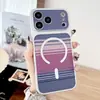 Adecuado para Funda de Teléfono Magnética para iPhone 17, Funda de Teléfono Magnética para 16 Promax, Cubierta Protectora de Cuero con Rayas de Fibra de Carbono