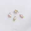 Pendente Tulipa Flor em Broto Zircônia Gota d'Água Inlaid Banhado a Ouro 14K Pequeno Pingente DIY Brincos Pulseira Charme