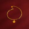 Anillo de Simulación de Arco Chino Nuevo de Larga Data Joyería de Latón Collar de Oro de Arena Vietnamita Verano para Mujer Sentido de Alta Gama