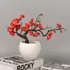Bonsai de Galho de Flor de Ameixa de Inverno Simulada Chinoiserie Galho de Flor de Ameixa Simulada Sala de Estar Móveis Domésticos Flores Decorativas Flor de Ameixa de Inverno Falsa Flores Artificiais