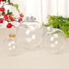 Cubierta Dorada y Plateada Bola de Navidad Transparente Exportación Venta Caliente Artesanía de Soplado de Plástico Bola de Plástico Decoración Navideña Bola Colgante Suministro