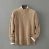 Baicai Rong Nuevo Otoño/Invierno 100% Lana Pura Suéter Grueso de Punto Trenzado Cálido para Hombre Tejido Base