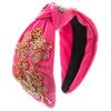 Moderna Nueva Estilo Elegante Diadema de Ala Ancha Barroca Industria Pesada Flor de Tubo de Vidrio Cosida a Mano Accesorios Creativos para el Cabello de Banquete