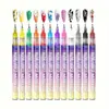 Conjunto de Canetas Graffiti para Nail Art à Prova d'Água 12 Cores 0,5mm Secagem Rápida Caneta Marcação de Flores para Pintura de Unhas