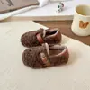 Zapatos de Algodón de Princesa 2026 Otoño/Invierno Nuevos Zapatos de Piel para Niñas Zapatos Infantiles Niñas Doble Algodón con Borrego Mocasines para Bebé