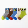 Calcetines Finos de Malla para Niños Calcetines Finos de Algodón Primavera y Verano para Niños y Niñas Calcetines de Malla de Caña Media para Niños Perro de Dibujos Animados Calcetines Transpirables