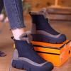 Botas de nieve altas populares de Internet para mujer, zapatos de algodón grueso con forro polar de invierno, zapatos Mao de suela gruesa, suela suave, superficie suave, botas Martin cómodas