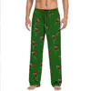 Pantalones de pijama casuales con cordón para hombre y mujer con estampado de dibujos animados para parejas, pantalones caseros personalizables