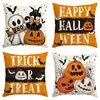 Amazon Transfronterizo Temu Popular Lino al por Mayor Funda de Almohada de Halloween Funda de Almohada Cuadrada de Felpa Funda de Almohada Cómoda