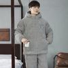 [Pijamas gruesos] Pijamas de forro polar de coral para hombre otoño e invierno Nuevo forro polar grueso cálido acolchado de tres capas
