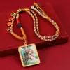 Pendente Buda Dragão de Xizang Cinco Deuses da Riqueza Thangka Colar Bodhisattva Manjushri Pingente de Amizade
