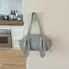 Bolsa Boston de Ombro Único Grande e Desestruturada 2026 Novo Estilo Moda Versátil Bolsa Transversal Feminina Bolsa de Mão Almofadada