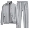 Conjunto deportivo de dos piezas para pareja 2026 transfronterizo, conjunto deportivo casual para hombre y mujer, sudadera con cuello alto tipo cárdigan