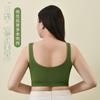 Ropa interior hermosa sin costuras con rosca en la espalda para personas de mediana edad y mayores, sujetador deportivo tipo chaleco con copa fija, tirantes anchos, cruzado, para tallas grandes de mujer