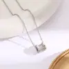Collar de Acero de Titanio Plateado de Venta Caliente en TikTok Live para Mujer, Cadena para Clavícula Versátil de Nicho de Moda, Celebridad de Internet, Joyería que no se decolora
