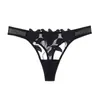 Ropa Interior Sexy Francesa con Bordado de Apliques Malla Transpirable Encaje Ropa Interior Ultra-Delgada de Cintura Baja Tanga para Mujer