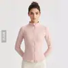 Jaqueta Weiman Double-Sided Cloud Feel Velvet Outono/Inverno para Yoga com Fleece Adicionado, Leve e Quente, Retém Calor, Gola Alta, Jaqueta Esportiva Fitness para Mulheres