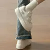 2026 Nuevos Zapatos Blancos de Velcro con Suela Gruesa para Mujer, Aumentadores de Altura, Diseño de Moda Ins de Nicho, Zapatos de Tabla Versátiles Casuales para Estudiantes