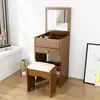 Penteadeira para apartamentos pequenos, com design de tampo basculante, estilo moderno e minimalista, com armazenamento integrado, uma unidade de toucador e uma mini penteadeira de cabeceira
