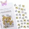 Accesorios para Uñas con Forma de Lazo Colorido de Moda Popular Tres Dimensiones Versátil Oro y Plata Decoraciones de Lazo para Uñas
