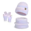 Conjunto de Tres Piezas: Sombrero, Bufanda y Guantes para Uso al Aire Libre en Invierno, Sombrero de Punto Cortavientos y Cálido para Mujer, Protección para los Oídos, Gorro de Lana sin Visera