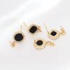 Pin de solapa cuadrado de circonita con incrustaciones de oro de 14 quilates, aretes de perlas, accesorios para aretes DIY hechos a mano, aretes chapados en oro de plata s925
