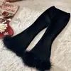 Calças Casuais de Inverno para Meninas, Calças Flares Espessadas com Fleece e Franjas, Versão Coreana da Moda para Crianças