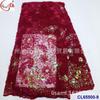Tela de encaje con cuentas de tubo bordadas, lentejuelas, malla bordada, malla fina teñida, accesorios para vestidos, banquetes y ropa de noche.