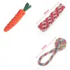 Novo brinquedo de cenoura trançado resistente a mordidas para cães pequenos, brinquedo para limpeza de dentes para filhotes em fase de dentição, brinquedo para animais de estimação para filhotes de Teddy