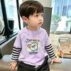 Camiseta de manga larga para niño, nuevo modelo otoño 2026, playera básica de algodón puro para niños, top estiloso para niños, dos piezas para primavera y otoño