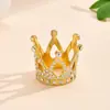 Exquisita Corona Pequeña de Aleación Decoración para Fiesta Infantil Cumpleaños Pastel Decoración de Ramo Corona Nueva Corona Electroplateada