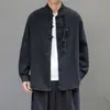 Nueva Chaqueta de Mezclilla con Botón de Rana Retro Chino para Hombre Otoño Talla Grande Marca de Moda Holgada para Personas con Sobrepeso Chaqueta de Trabajo Genial