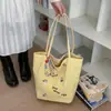Bolso tote de rayas para mujer, versión coreana, estilo ins, casual y versátil, doble cara, gran capacidad, adecuado para estudiantes y para ir al trabajo, bolso de hombro casual