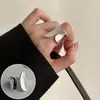 Anel Envolvente Geométrico de Borda Larga para Mulheres, Acabamento Fosco, Anel Aberto Doce e Elegante, Anel Criativo Único para Dedo Indicador