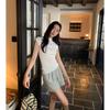 Ropa Zhengqite/ Camiseta de Punto de Manga Corta Inspirada en Diseñador para Mujer, Nuevo Estilo de Verano, Versátil, Elegante, Top de Tencel Ajustado